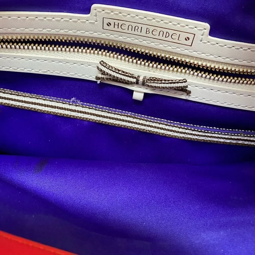 Henri Bendel Leather Centennial Stripe Satchel
